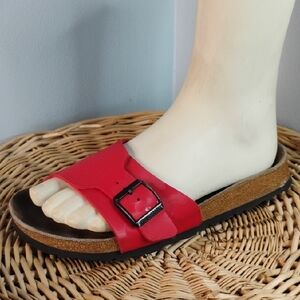 Birkenstock Germany Papillio Women's Size EU 38 Floral Print Strap Sandals Red